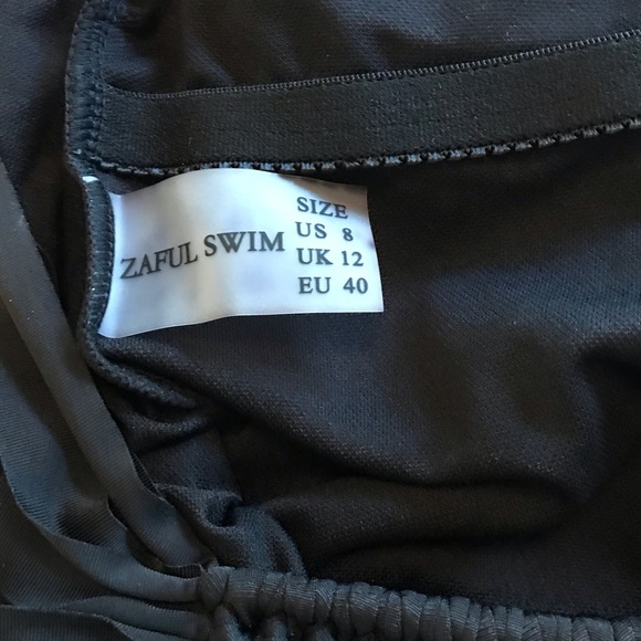NWT Zaful Black Spaghetti Strap Swimsuit (L) - Picture 14 of 16